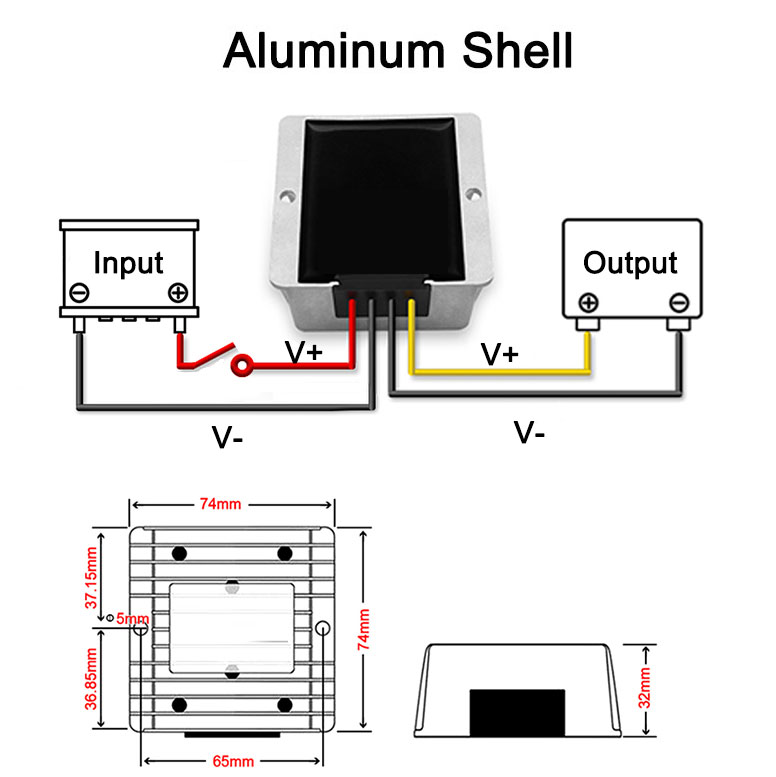 DC9-36V to DC12V Waterproof IP67 Power Converter DC9-36V to DC12V Waterproof IP67 Power Converter